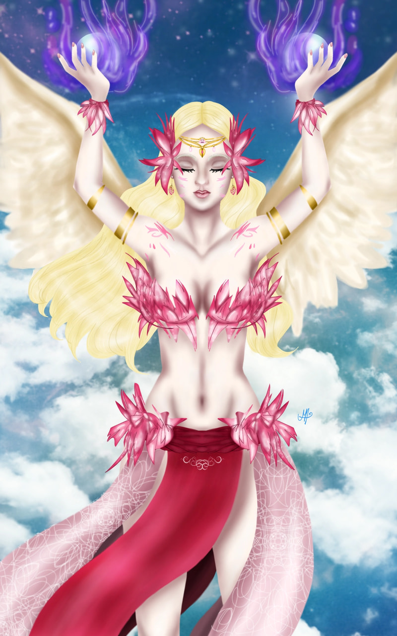 Finished Alicya, "Calling the wind" #MarikaAria #shma #maoc #shmaoc #angel#fridayswithsketch #myelement link to my collab in the comments #maft