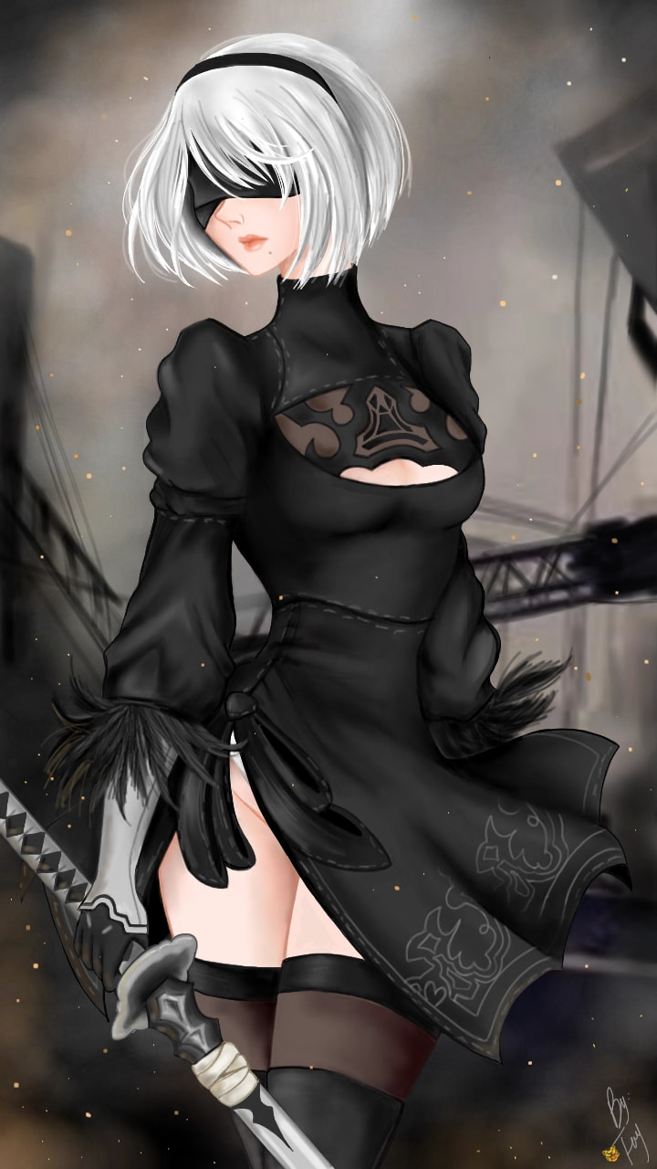 #sketch #sonysketch #fridayswithsketch #NierAutomata #2B #PlayStation #myfavgame (Made in Sketch application 🌈) Oh dear, It took me a long time, but I finished it ;D 2B from Nier Automata🗡🖤