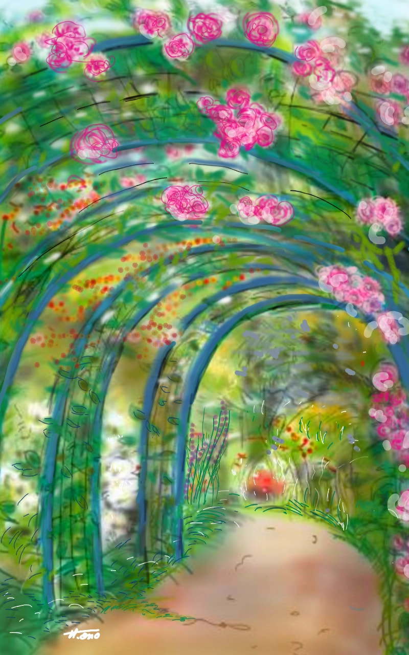 Roses tunnel. #sonysketch #manycolors #flower#rose#fridayswithsketch #season #onoart