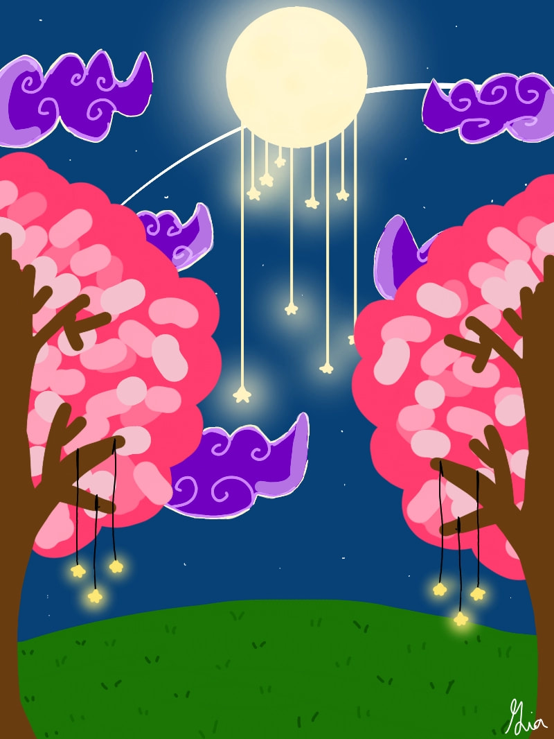 #magicmoonweek #minichallenge  ~the  moon  is  really  beautiful when  it  shines at the night~