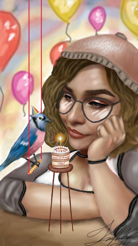 Happy birthday otto, hope you like the cake I made😋😊🎂 (I envision otto as a bird cause I love birds lol) #fridayswithsketch  #sonysketch #ottosbirthday #sketch #otto #anime #kawaii #love #girl