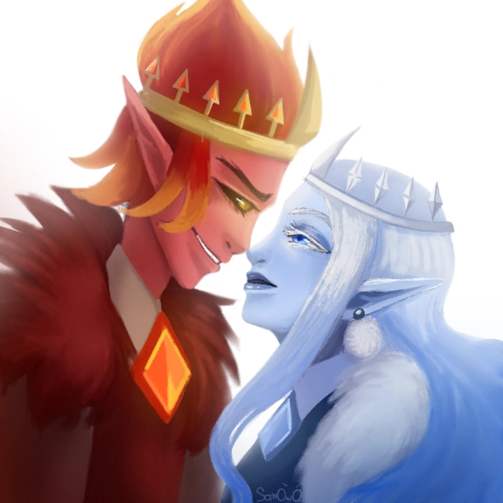 🔥 King & Queen ❄ :× #hotorcold #fridayswithsketch #doodle #100PercentSketch thanks for the featured :'''0 <3
