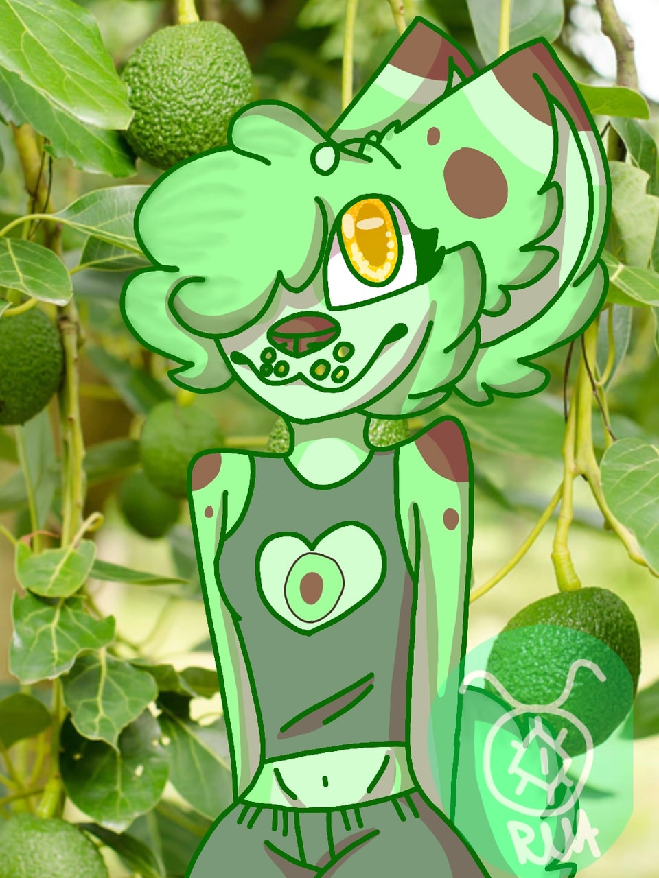 💚🥑Avocado🥑💚 wow look i posted an actual drawing :O. EDIT: OMG! Thanks for All the Likes, I'm legit shaking of happines rigth now! #foodchallenge #fridayswithsketch #FurryOC #oc #ocdesign #avocado