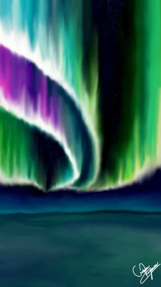Aurora Borealis. #onlysmudge and stickers... Because I like stickers :3