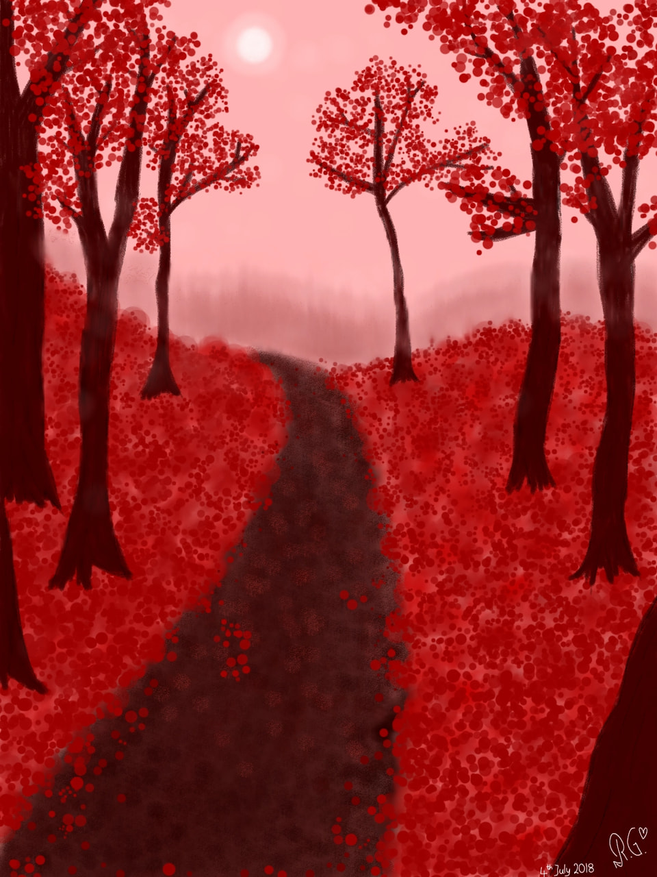 Red Forest 🍁 #redchallenge #colorweek #red #autumn #fall #forest #leaves