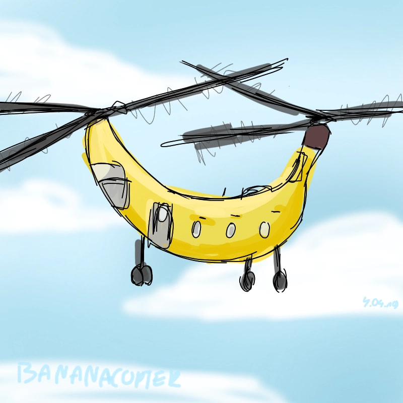 #fridayswithsketch #FusionChallenge I got inspiration by eating banana and watching games xD It's BANANACOPTER 🚁🍌 [what this got featured ❤️ thank you all It's my first time xD]