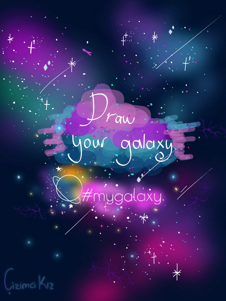 Draw your galaxy. Its can be a everything like rabbits galaxy, cat galaxy, fairies galaxy or green galaxy etc.. #mychallenge #Galaxy # #fridayswithsketch #SonySketch #ÇizimciKız #mygalaxy just for fun... :) (wow 1000+ Like😮)