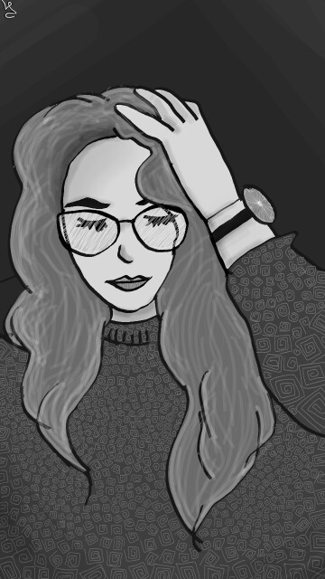 I like it very much but I spent a lot of time to do the shirt 😥 #girl #blackandwhite #blackandwhitechallenge #dailydecember #grey #fridayswithsketch
