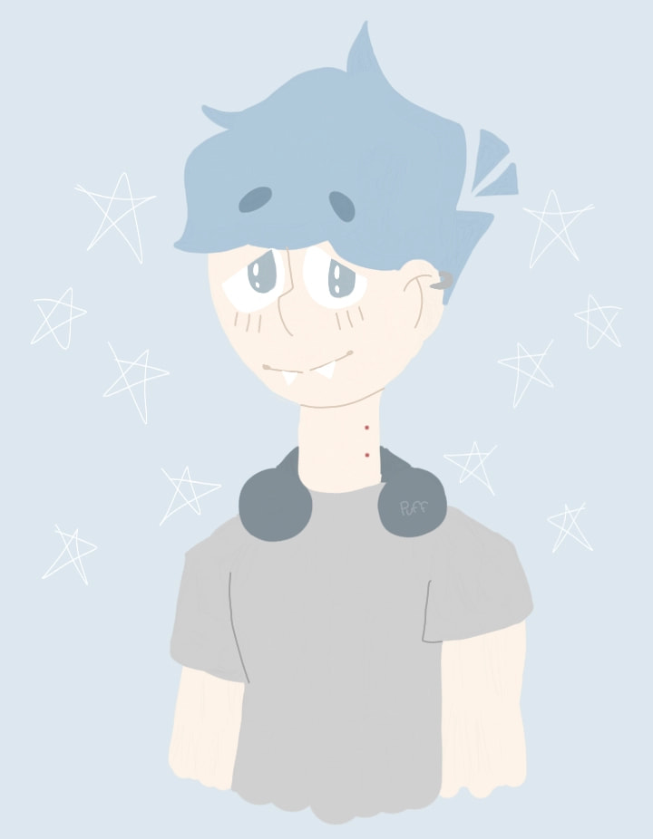 i tried lineless again but......idk...he looks kinda sleezy. lineless is fun tho (i dont usually do edits but: MY OH MY THANKS FOR THE FEATURE) #linelesschallenge #lineless #vampire #vampireboy #bluehair #pastel #pastelblue