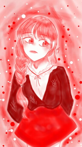 A Girl in love❤(I finish the exam😃)⊙A⊙ All of my drawing using sonysetchapp😁💕#dailydecember #redchallenge #pingping #sketchteam