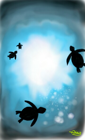 Turtles! #fridayswithsketch #myfavanimal. Sorry I was a bit lazy with the silhouettes.