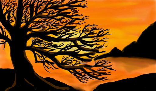 A tree at sunset 😄#landscape #nature #karensama