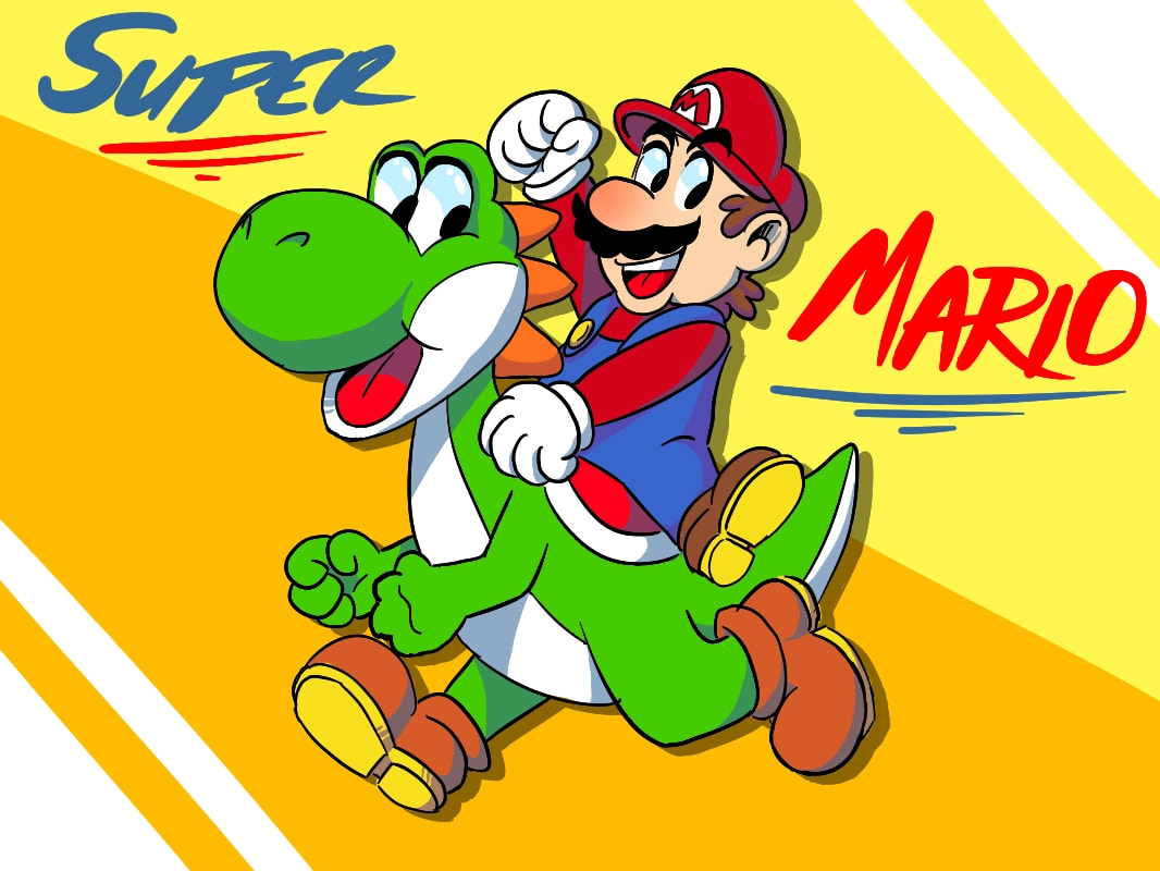 Here's my favorite video game character, Super Mario! I was gonna post it on Friday for #fridayswithsketch but I had illustrations to finish, so here it is! #gamechallenge  #supermario #yoshi #supermarioworld #nintendofanart #nintendo