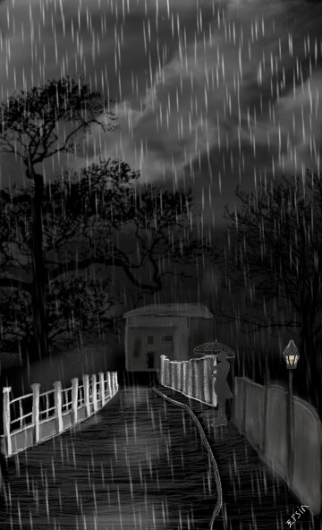 😀  #Rain #Night #Blackandwhite