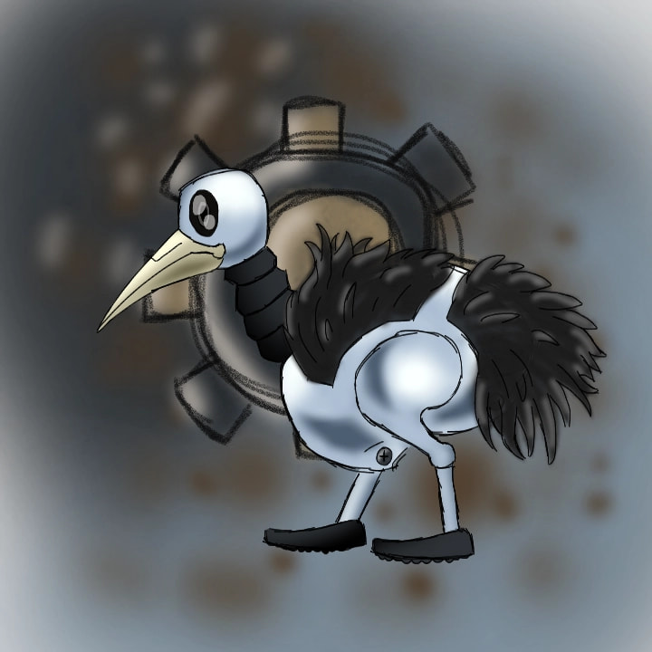 Made a feathery version #myrobot #Fridayswithsketch #Bird #robot #feathers #feathered