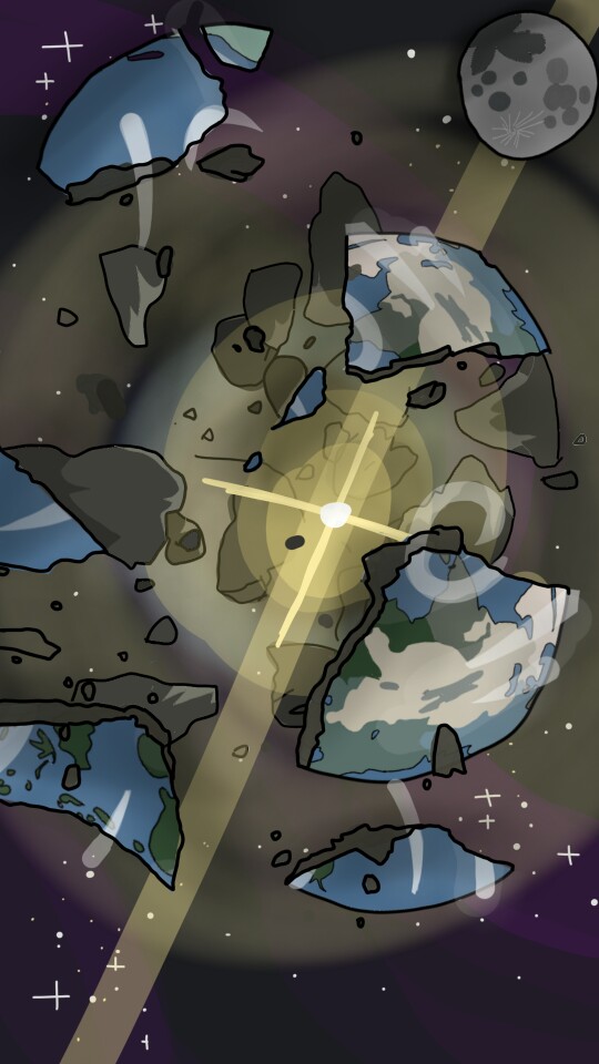 Have this lovely drawing of planet earth exploding