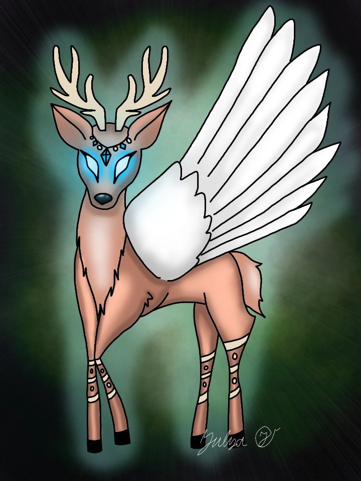 My winged deer. Hope you like it! ‪@sonysketch‬ #mymythology #fridayswithsketch #deer #wings #mythology #mythical #peryton