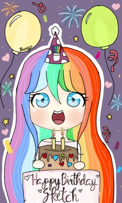 Happy 2nd Birthday Sketch!🌈💖 Thank you so much ‪@amandalm‬ for doing this app!😍💖 SKETCH IS AWESOME!!😚💘  Hope you like it guys!😘👍 #SketchBday #SketchTeam #2ndBday #Party