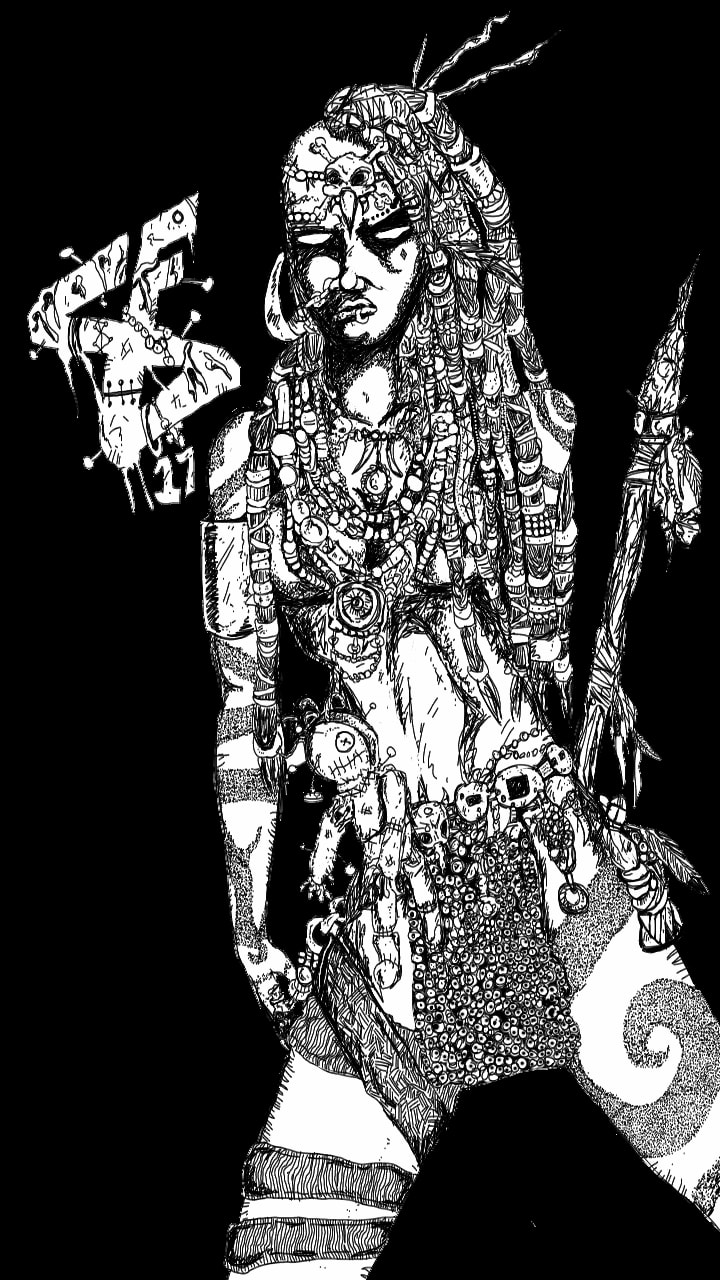 #blackandwhitechallenge #fridayswithsketch #sonysketch ‪@sonysketch‬ i guess its done #voodoo old school graphic novel style single layer drawn on my phone.. I had fun with this one.