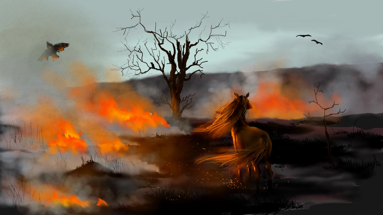 Scorched field - burnt life... #scorched #inktober2018 #sonysketch