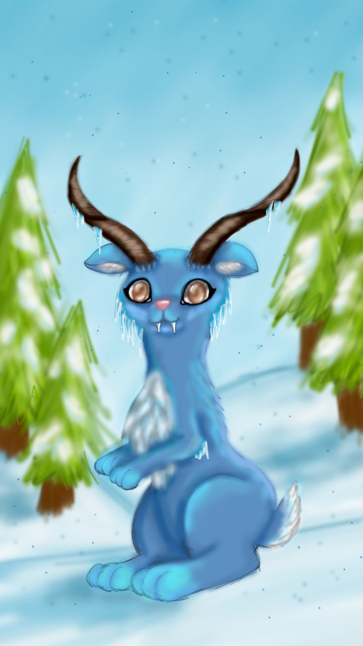 ‪@sonysketch‬ #wintercreature #fridayswithsketch #done my winter creature, it's a snow bunny with horns and icicles on it body