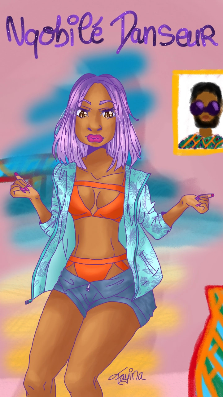 Here's a drawing of Nqobilé Danseur, a South African dancer. I drew her in the MV of Kontrol by Maleek Berry. I hope you like it 😊 #sonysketch #sketch #manga #anime #girl #purple #fridayswithsketch #dancechallenge 💗💗👌She's a beautiful dancer !!!!!