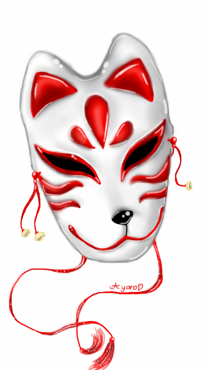 A kitsune mask! I actually have one myself! I've read the meaning of these masks can be both good and evil depending on the situation. I find these masks very beautiful and interesting! Hope y'all like it! #sonysketch #inktober #Inktober2017 #sketch #mask