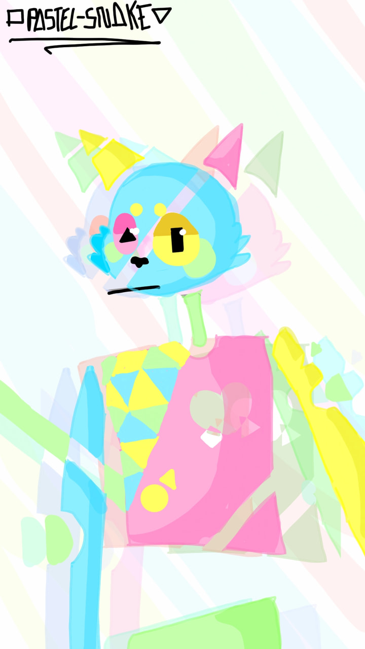 #abstractchallenge #fridayswithsketch ... I dunno, its aN eYE-STRAINING CaT ThiNG. ;w; dw, the colours are meant to be TOO bright.