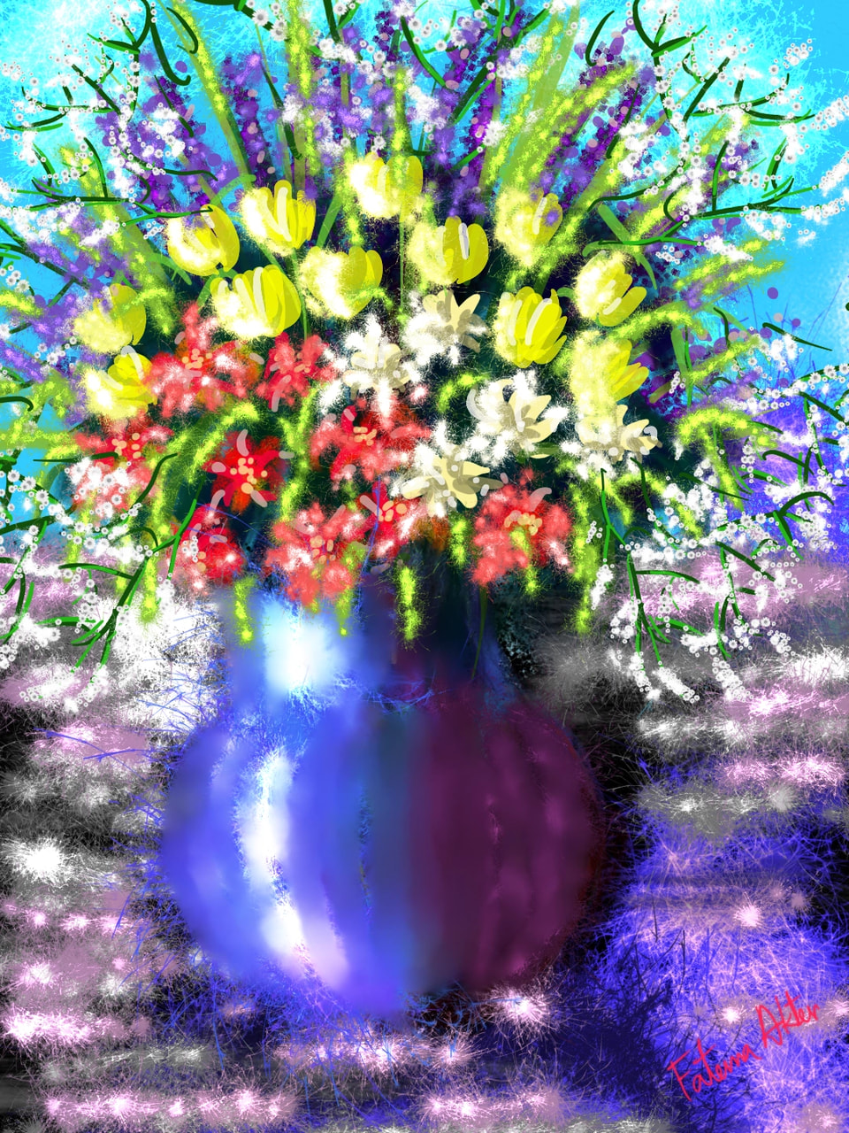 #flowervase #manycolors #fridayswithsketch #SonySkech #VASE #Flower #flowers #Nature #Blue