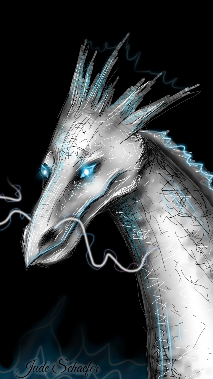 Here is my dragon for #smaugust! I hope you all like it! #fridayswithsketch #dragon #dragons #white #Blue #silver #lightblue #light #dark #fire