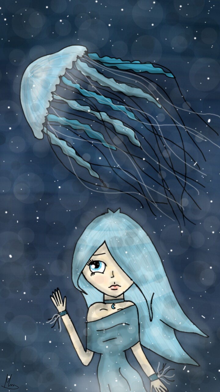 #jellyfish #girl #sea #underwater #water #blue #ocean #oceanlife