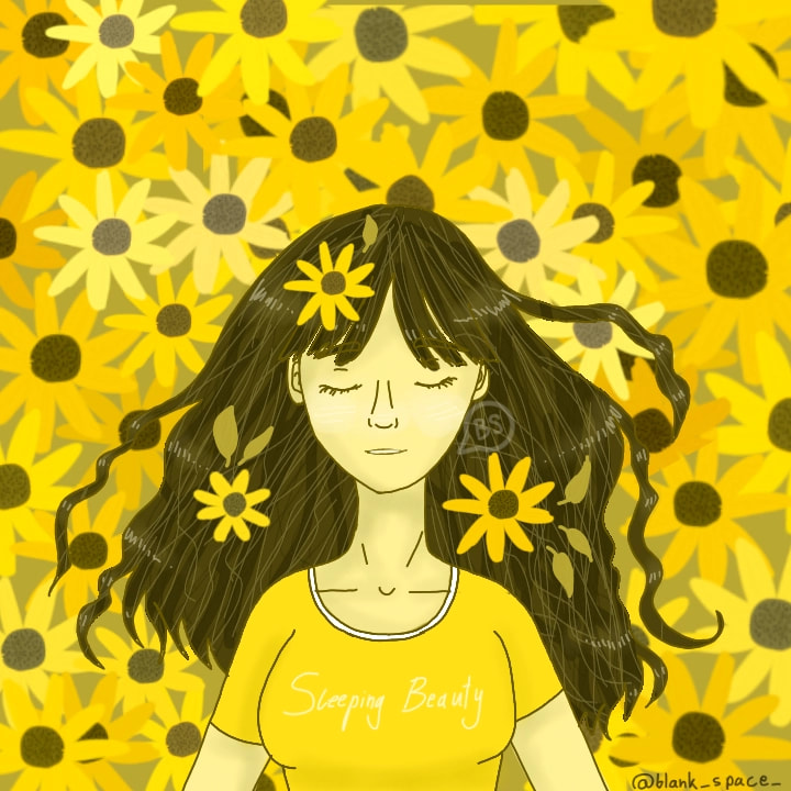 Oh look it's my another child // edit: wow thanks for feature // #colorweek #yellow #yellowchallenge #fridayswithsketch #sonysketch #cute #Sleeping #Beauty #girl #100PercentSketch #sunflower
