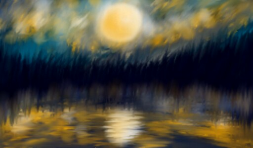 Moonlight serenade #moon #landscape #night #art
