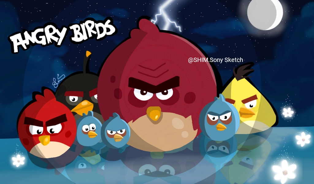 Angry Birds , my fav game , I hoope u like it , 100% sony sketch #myfavgame  #fridayswithsketch