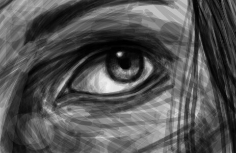 Just a 13 minute doodle using my finger
My rubber stylus wore out (much sad) so I ordered an Adonit Jot Pro which comes tomorrow yay
It feels good to be back^^ 
#eye #quick #rough #sketch #elloagain