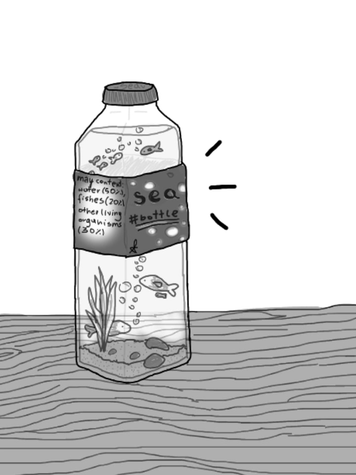 So I took your advice ‪@Bruisilly‬ and I digitalised it 😊 #bottle #inktober2018 EDIT : I'm featured!!!  😱