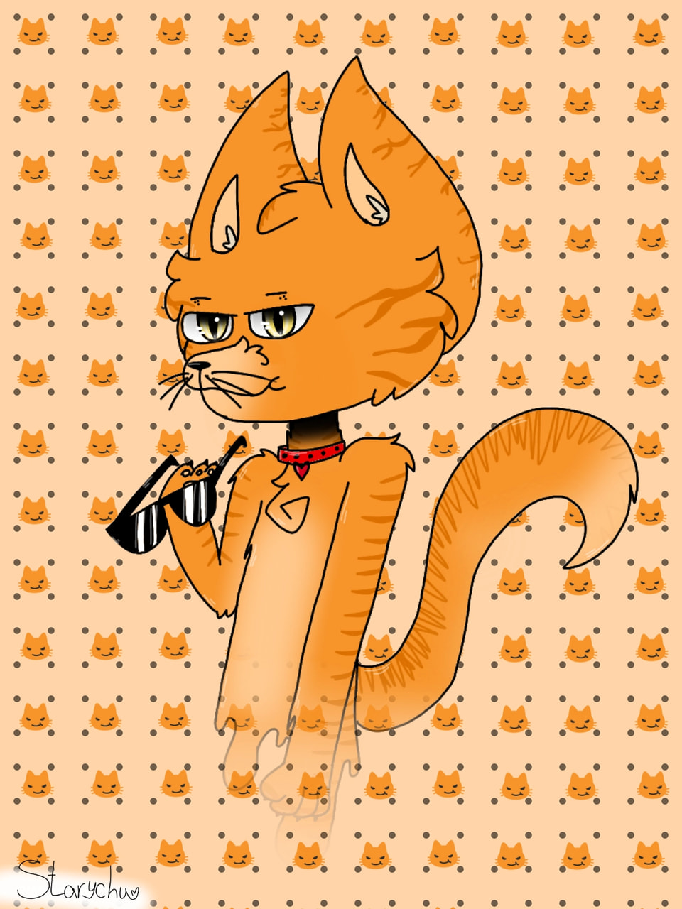 ‪@sonysketch‬ #fridayswithsketch #EmojiChallenge #cat #CatEmoji #orange #orangecat 😼😼😼