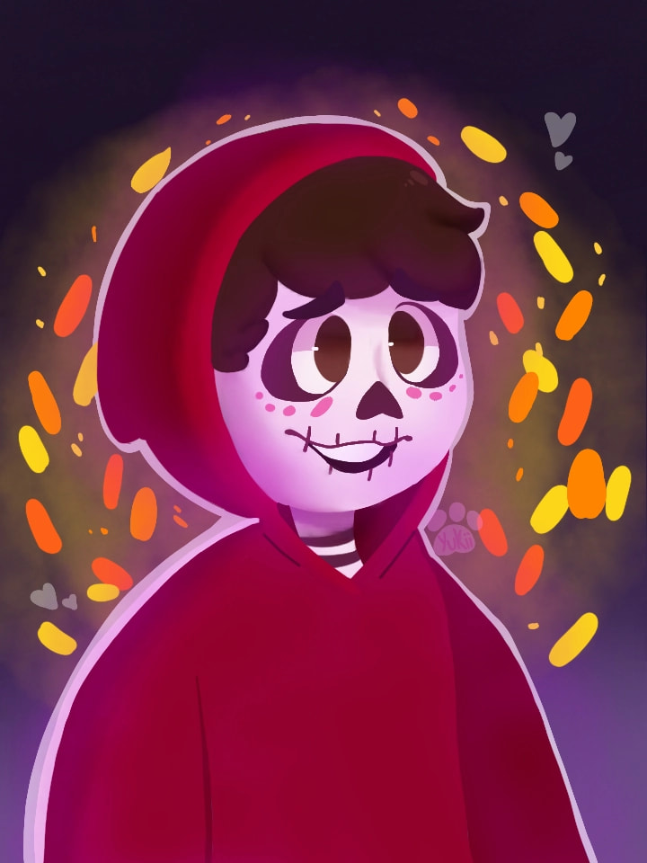 In my Spanish class, we watched Coco and oml its an adorable movie and i just wanted to make some fanart for edit: OML THIS GOT FEATURED?! Thank you guys for the love,, :,0  #diademuertos #coco #calavera