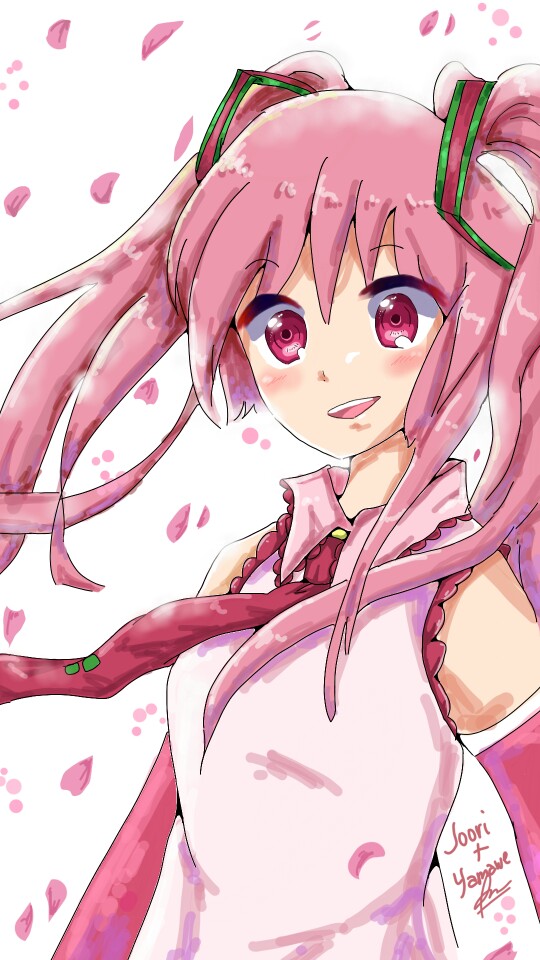 OMG ITS HD!! Made@sketch Collab w/ amazing ‪@Joori‬. I played around the colors, worked hard on this 😅😅. Its Miku "Sakura" Hatsune. #vocaloid #collab #pink #sakura #fanart #