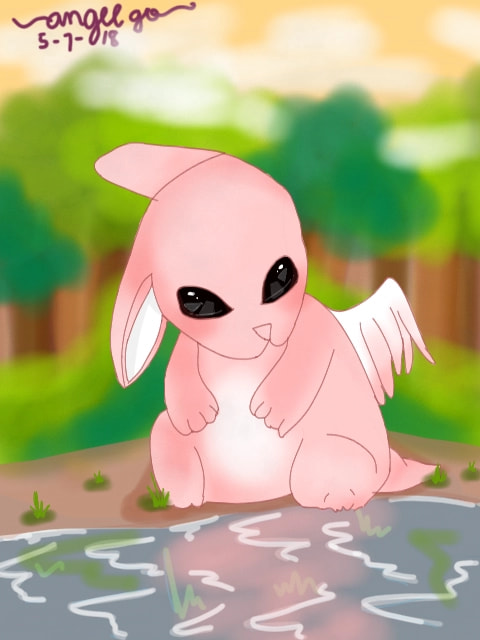 Im finally finished !! :3 #fridayswithsketch #New #drawing #cutenesschallenge  #Cute #Rabit #Wings #Pink