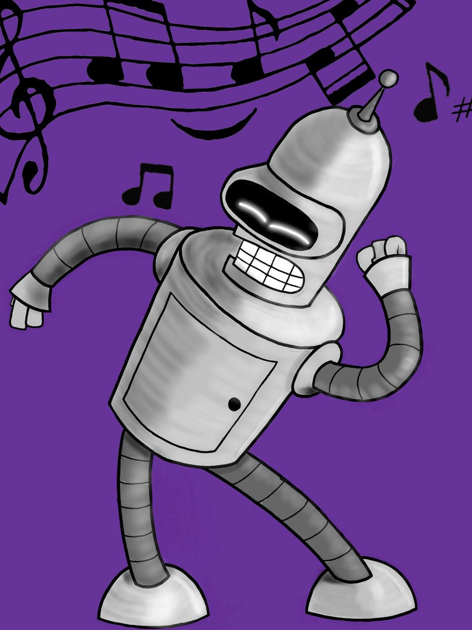 Dancing Bender ....#bender  #futurama #art #dancechallenge #fridayswithsketch #comic #cartoon #music #dancing #sonysketch