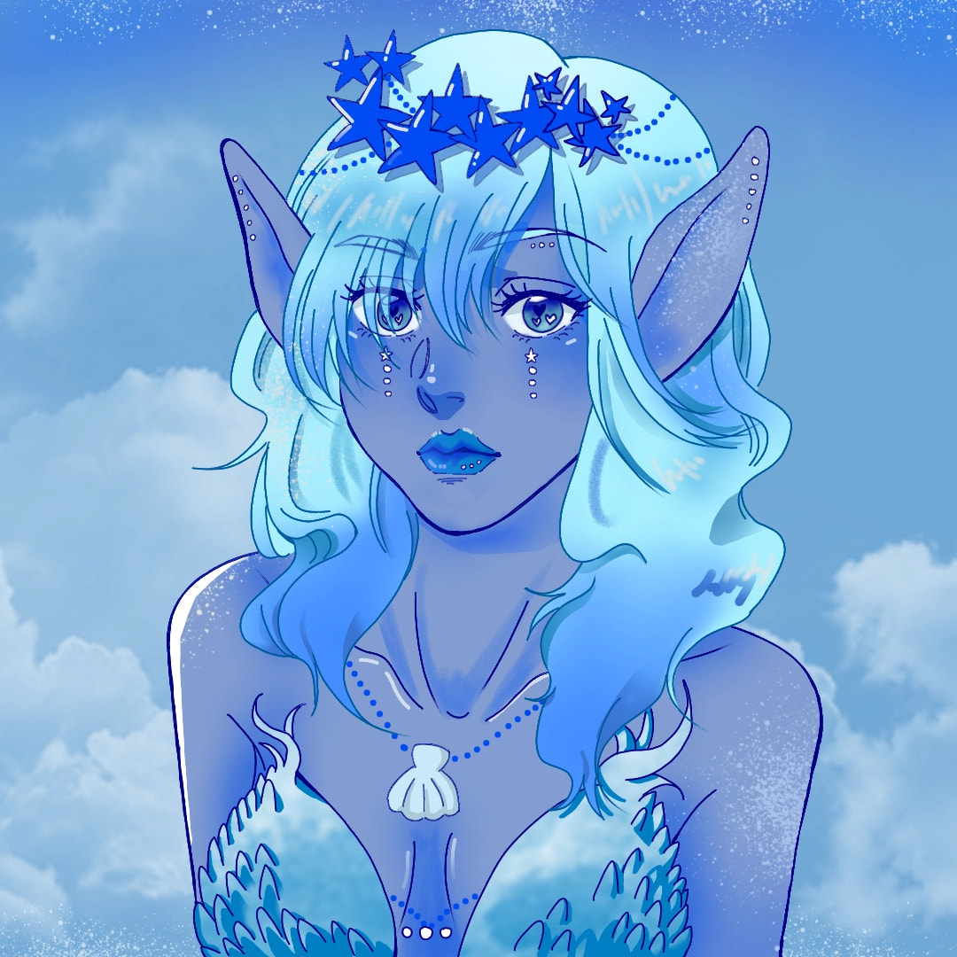 A blue Elf who lives near the ocean 🤔 #bluechallenge #colorweek #fridayswithsketch