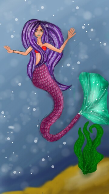Mermaid! Sketch witch full background! #mermaid #magic