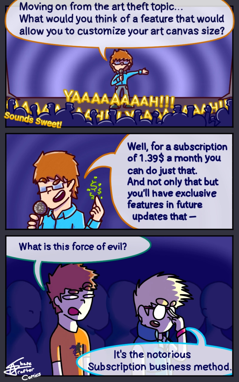Ok ok fine. The Subscription update isn't as bad as some make it seem I just find it funny how when you subscribe you officially start buying digital paper.😅 food for thought. #fridayswithsketch #myvillain #evil #SCComics #ShapeCrafter #art #cartoon #hi