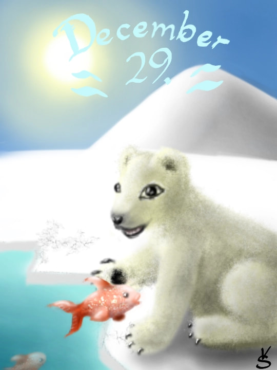 #minichallenge #Myfantasy I think I didn't get it. The december was a polar bear, but a polar bear is no fantasy creature. Well... doesn't matter. My birth date and my "polar-bear-fantasy-animal"