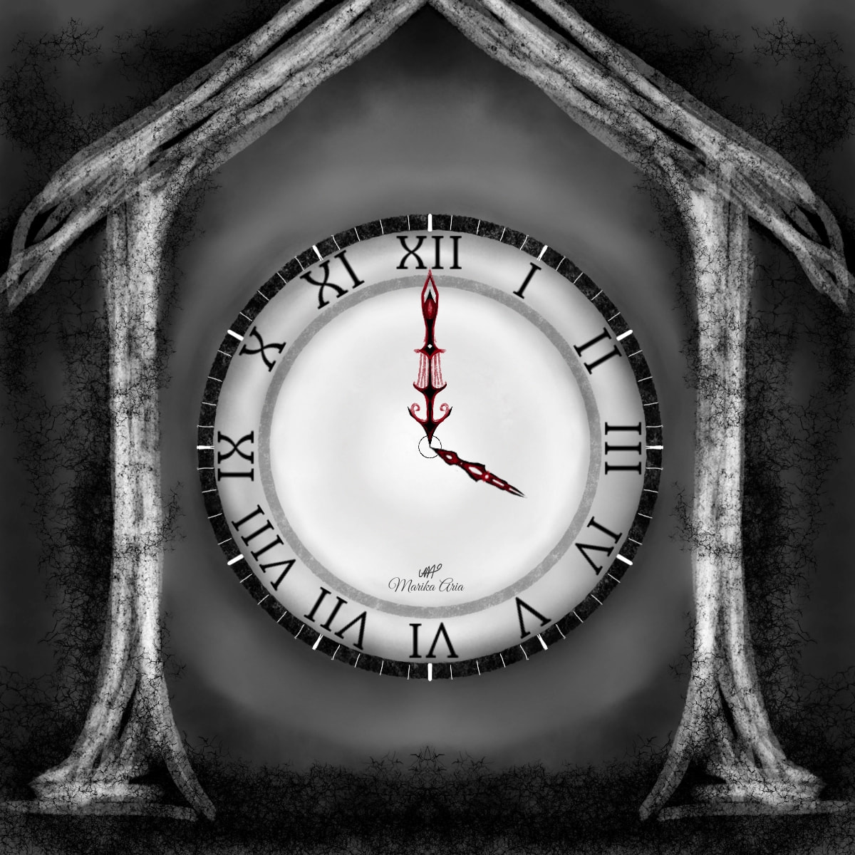14th Clock "Tick-tock, tick-tock, time is lost" #inktober #Inktober2018 #MarikaAria #clock #blackandwhite #MAft