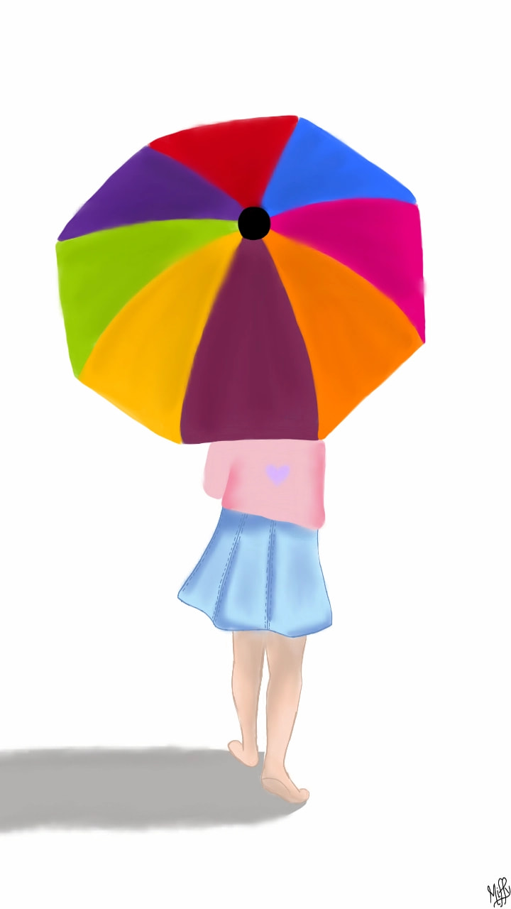 Thanks a ton for featuring this 😄#FridaysWithSketch #rainbowchallenge #Rainbow #umbrella #girl #sonysketch