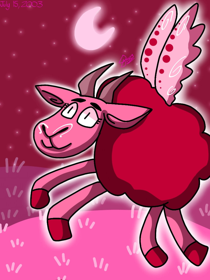 Tried my best with this good pink flying sheep.... #myfantasy #minichallenge #sonysketch #100PercentSketch #DiamondDragon2003art #sheep #pink #mybirthday #myart