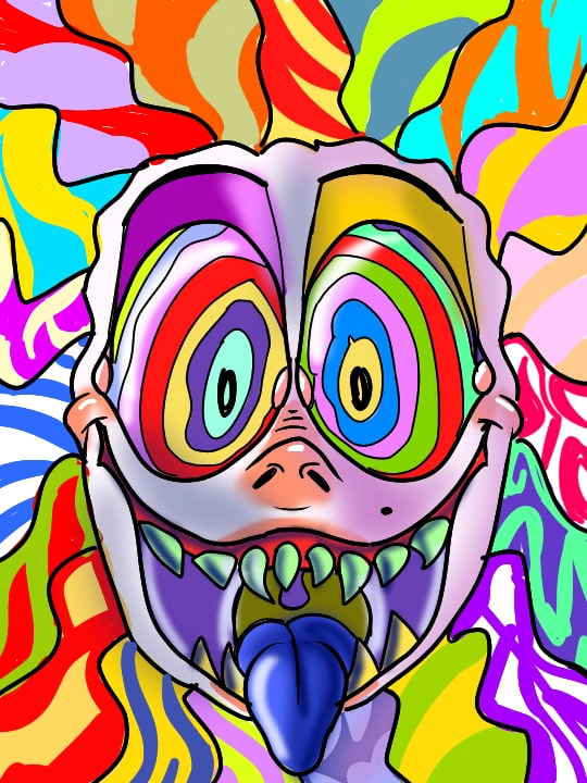 Is this what the people call psychedelic art? #manycolors #fridayswithsketch #mask #EyeRape #Jellazticious ‪@sonysketch‬