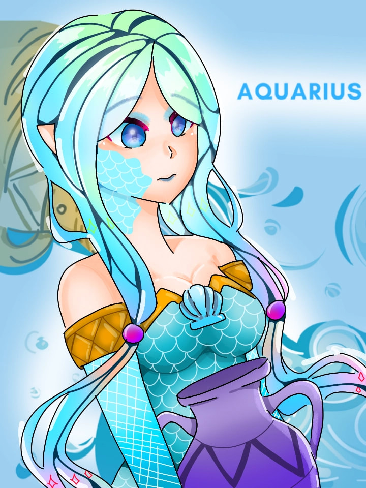 This is my zodiac Aquarius..... #zodiacchallenge #fridayswithsketch #aquarius #aqua ‪@sonysketch‬